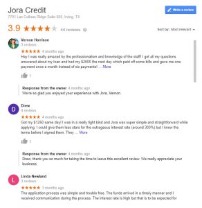 Jora Credit read reviews